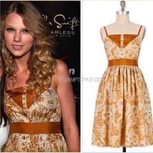 Anna Sui for Anthropologie Fit and Flare Boho Mini Dress